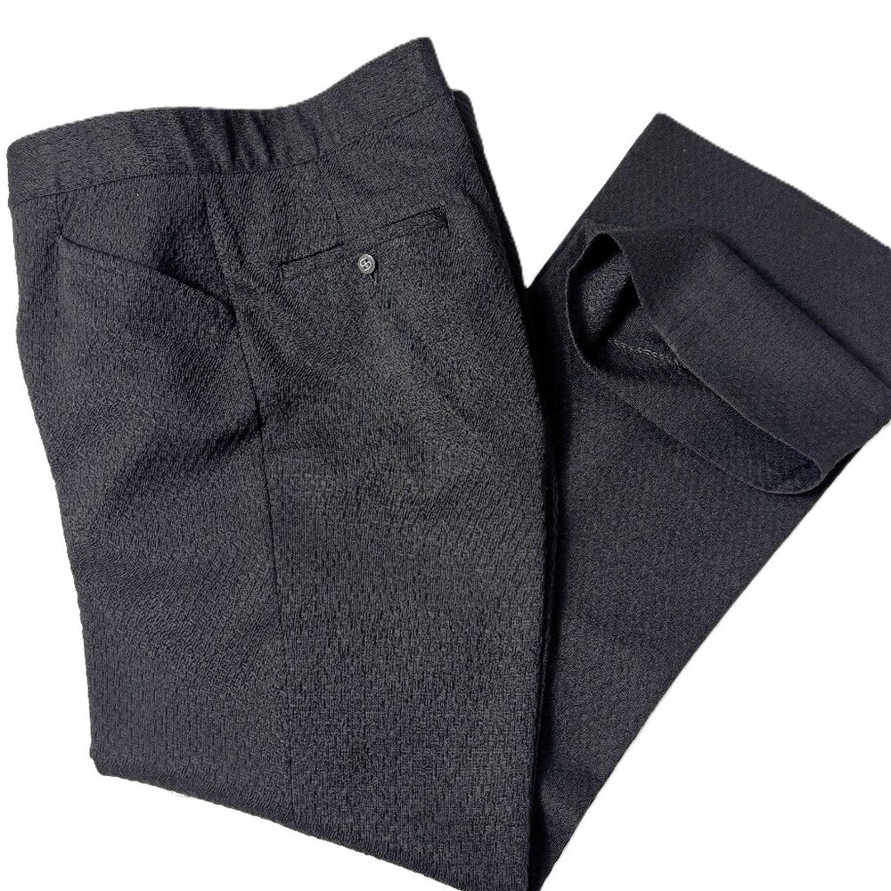 70’s Jaymar Sansabelt Leisure Disco Blk Flare Pants Retro  Vtg  36" x 30"